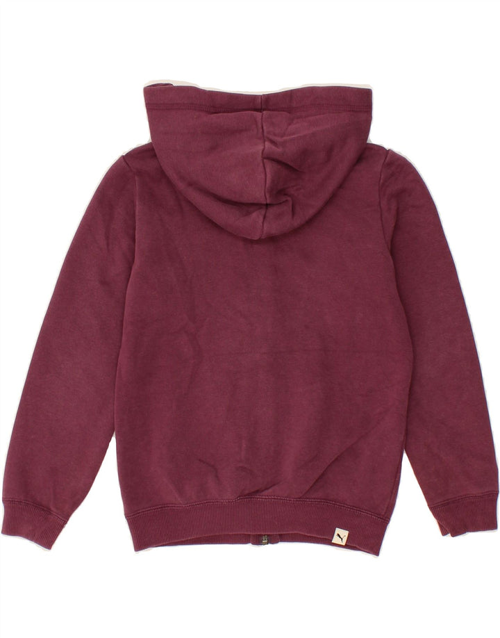 PUMA Boys Graphic Zip Hoodie Sweater 7-8 Years  Burgundy Cotton Vintage Puma and Second-Hand Puma from Messina Hembry 
