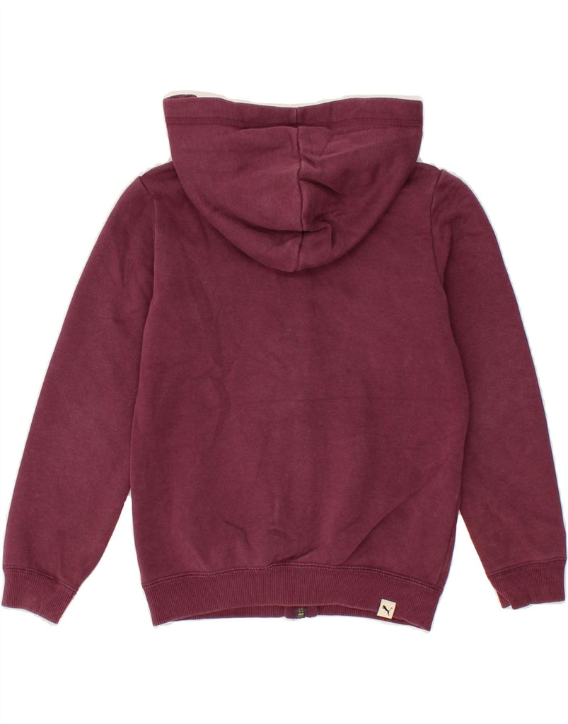 PUMA Boys Graphic Zip Hoodie Sweater 7-8 Years  Burgundy Cotton Vintage Puma and Second-Hand Puma from Messina Hembry 