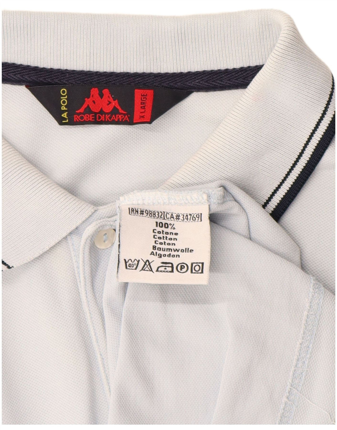 Kappa Mens Polo Shirt XL Blue Cotton