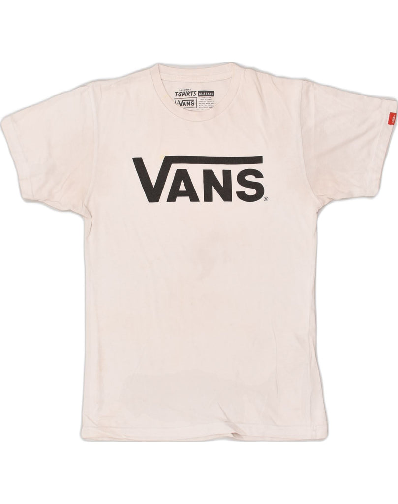 VANS Mens Classic Classic Fit Graphic T-Shirt Top Small Off White Cotton | Vintage Vans | Thrift | Second-Hand Vans | Used Clothing | Messina Hembry 