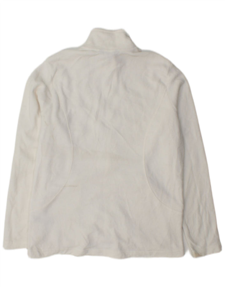 Marks & Spencer Womens Fleece Jacket UK 14 Large White Polyester