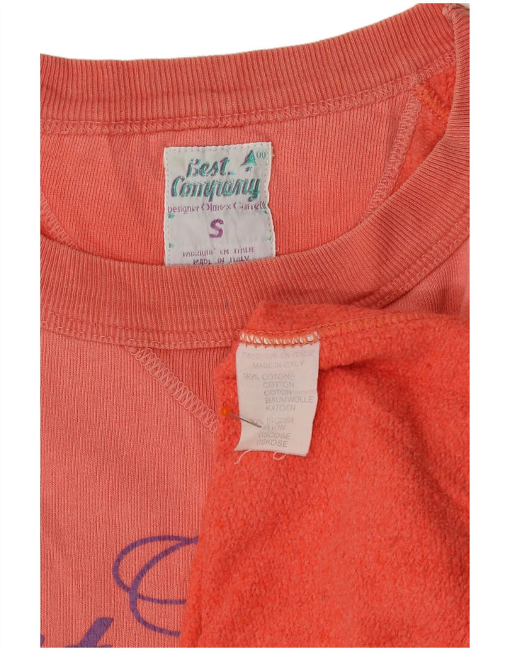 Best Company Womens Oversized Graphic Sweatshirt Jumper UK 10 Small Orange