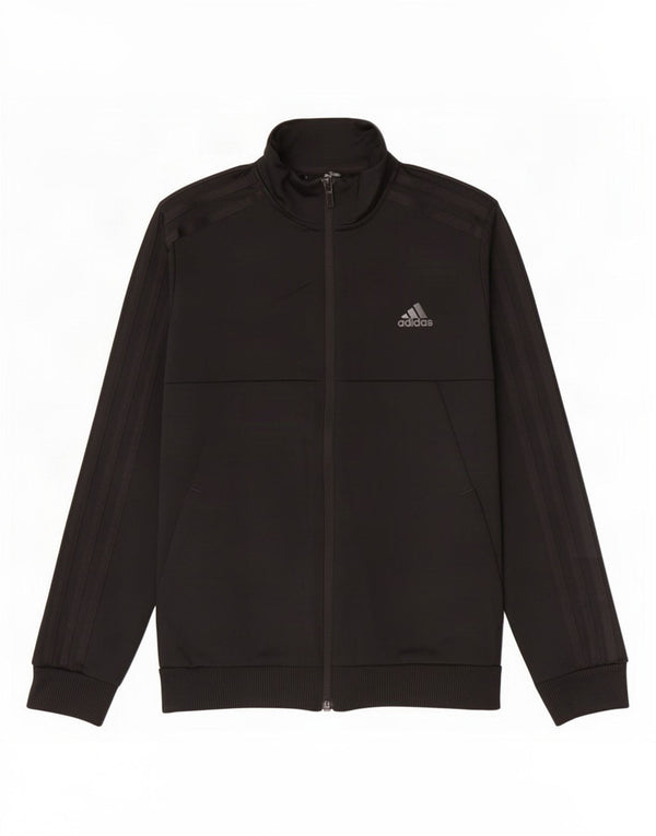 Adidas Boys Climalite Tracksuit Top Jacket 9-10 Years Black Polyester