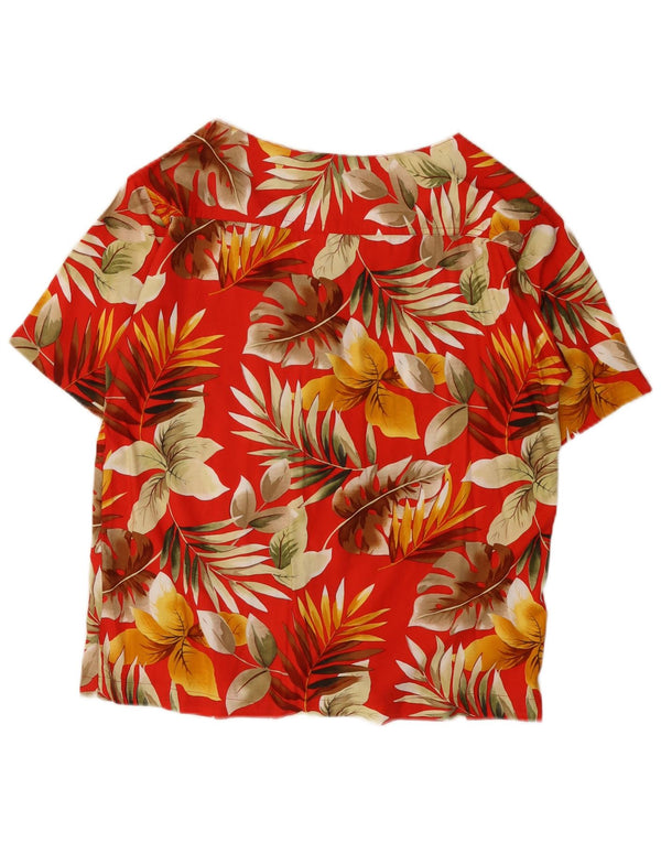 Vintage Womens Short Sleeve Shirt Blouse UK 16 Large Red Floral