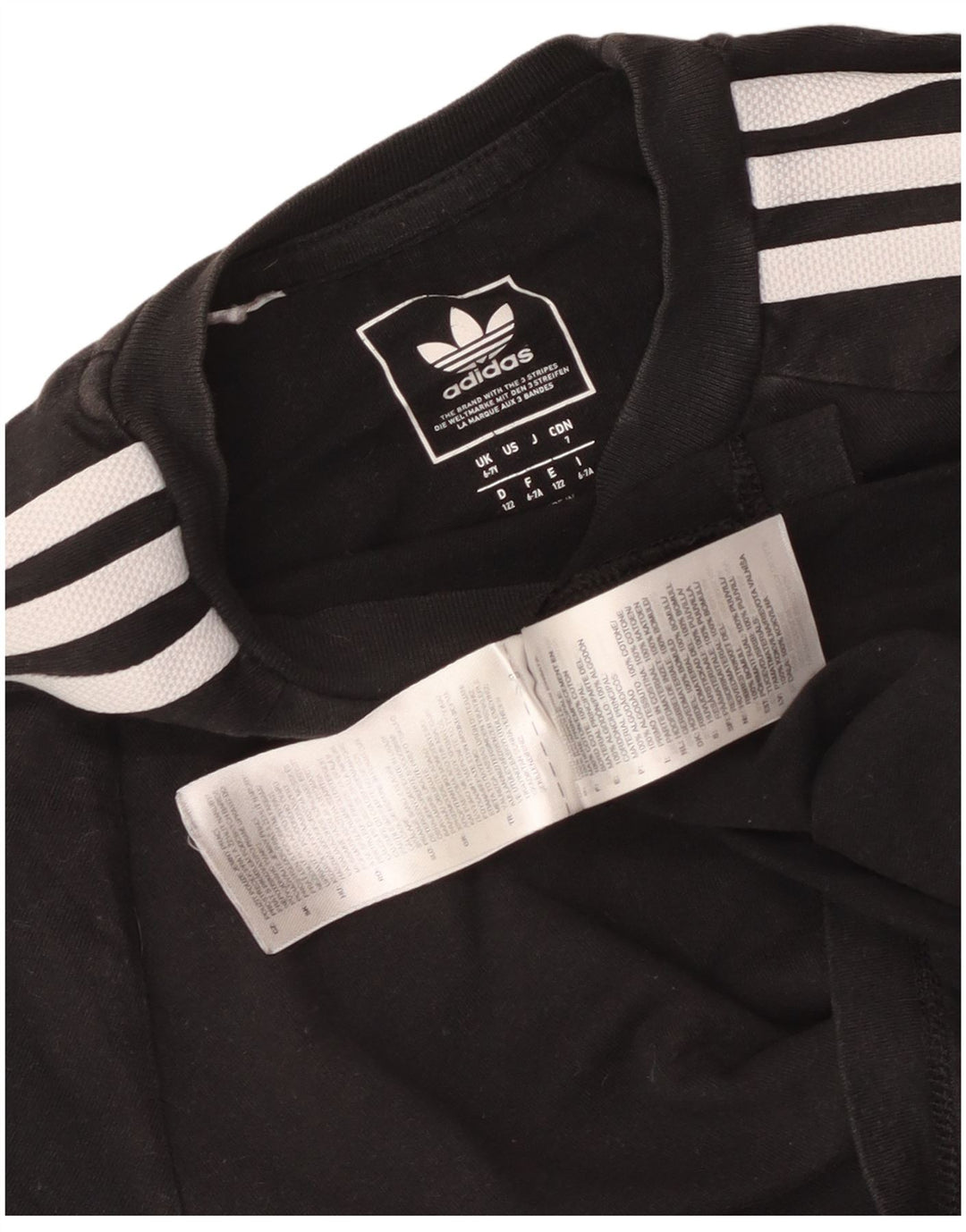 Adidas Boys T-Shirt Top 6-7 Years Black Cotton