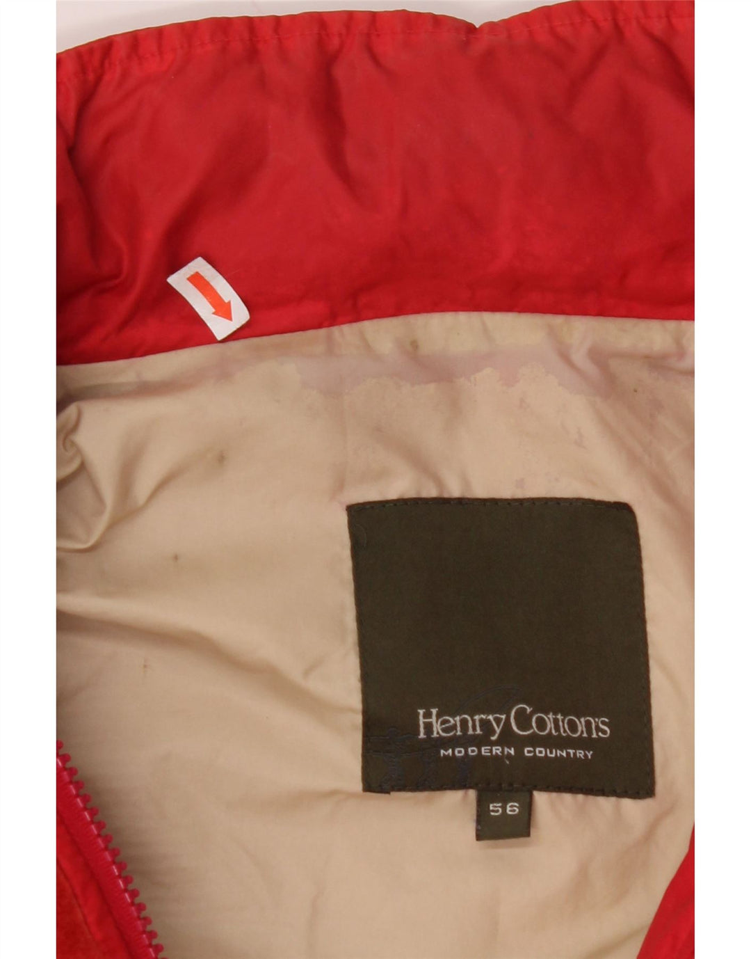 HENRY COTTONS Mens Hooded Rain Jacket IT 56 3XL Red Polyamide