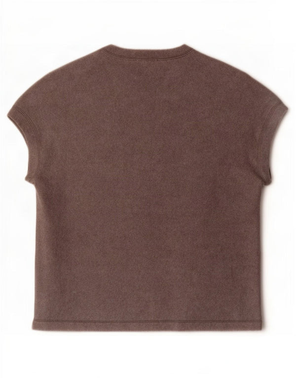 Zara Womens T-Shirt Top UK 14 Medium Grey Acrylic