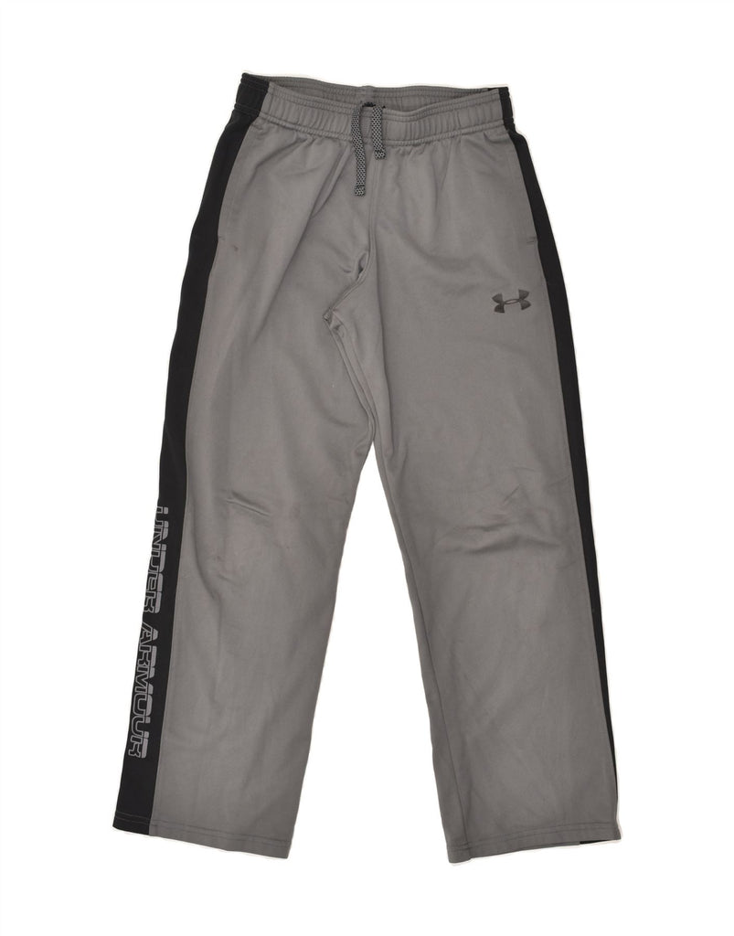 UNDER ARMOUR Boys Tracksuit Trousers 9-10 Years Medium Grey Colourblock | Vintage Under Armour | Thrift | Second-Hand Under Armour | Used Clothing | Messina Hembry 