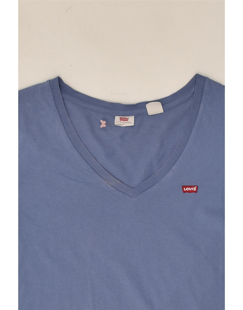 LEVI'S Womens T-Shirt Top UK 14 Medium Blue Cotton | Vintage Levi's | Thrift | Second-Hand Levi's | Used Clothing | Messina Hembry 