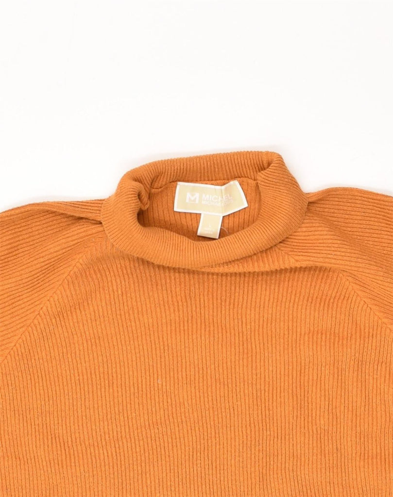 MICHAEL KORS Womens Turtle Neck Jumper Sweater UK 16 Large Orange Cotton | Vintage Michael Kors | Thrift | Second-Hand Michael Kors | Used Clothing | Messina Hembry 