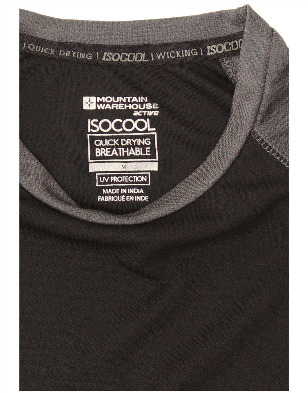 Mountain Warehouse Mens T-Shirt Top Medium Black Colourblock