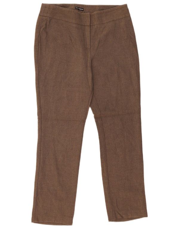 Marks & Spencer Womens Straight Suit Trousers UK 12 Medium W32 L28 Brown