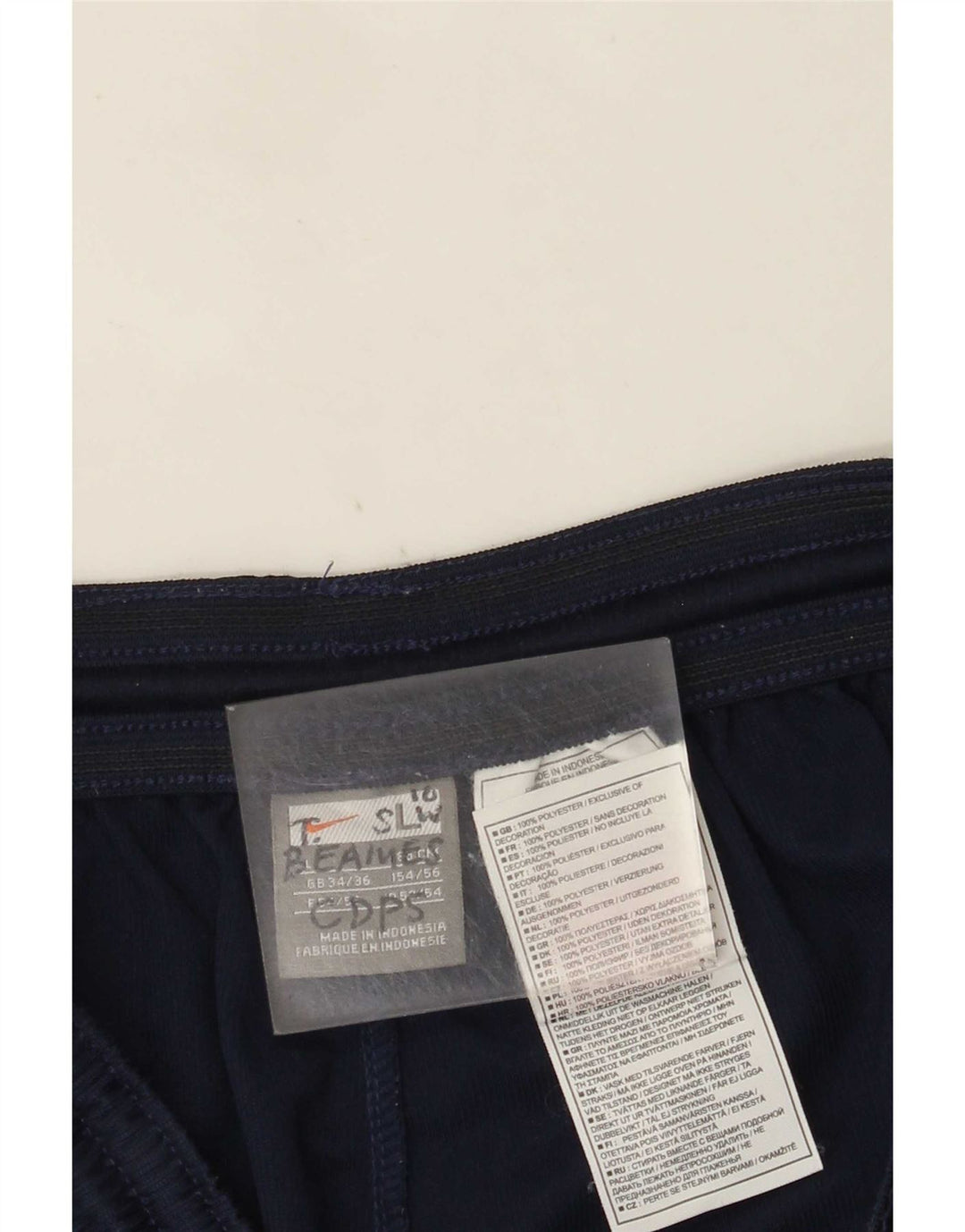 Nike Mens Sport Shorts Large Navy Blue Striped Polyester