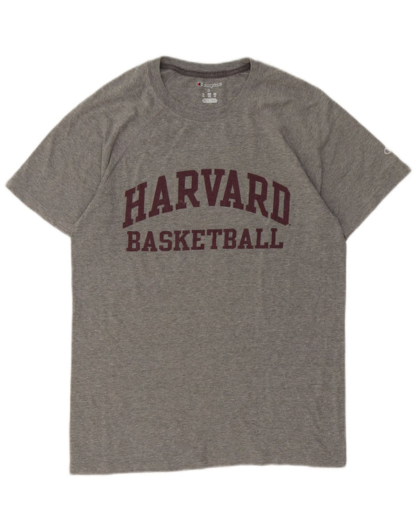 CHAMPION Mens Harvard Graphic T-Shirt Top Medium Grey Flecked