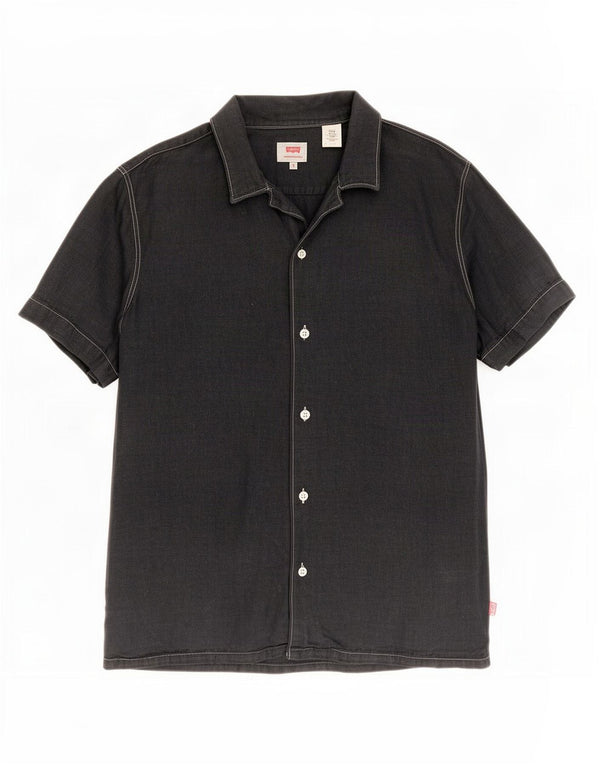 Levi's Mens Short Sleeve Regular Fit Shirt Small Black Linen
