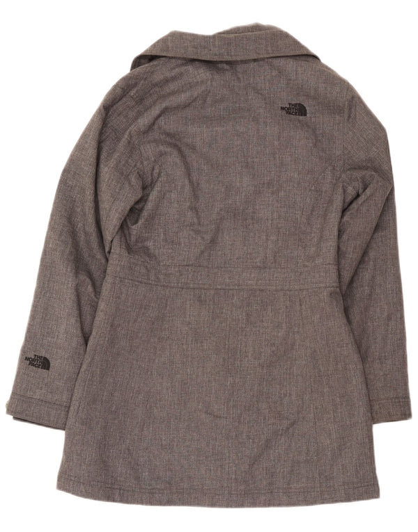 The North Face Womens Double Breasted Coat UK 10 Small Grey Polyester