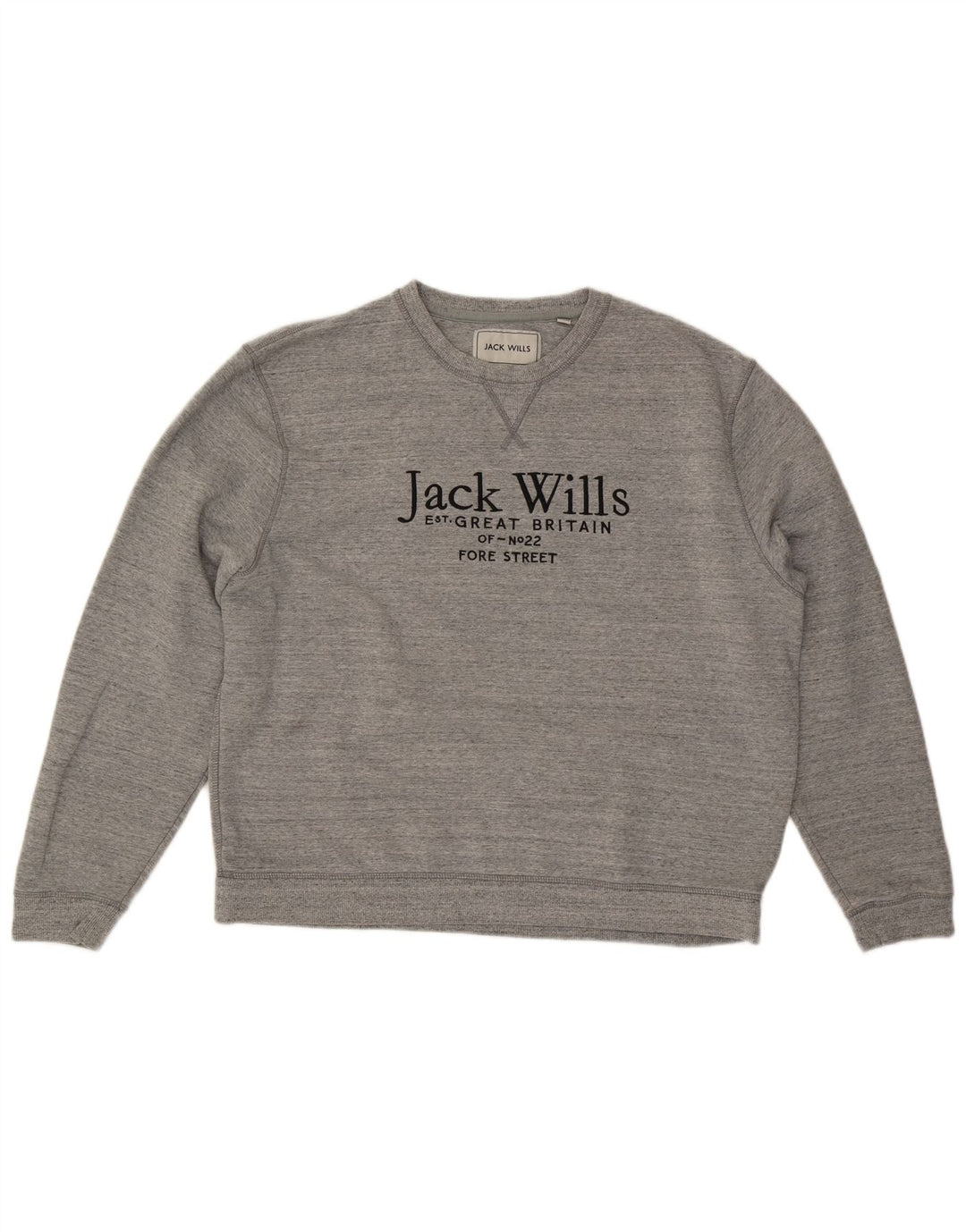 JACK & JONES Mens Graphic Sweatshirt Jumper 2XL Grey Flecked Cotton