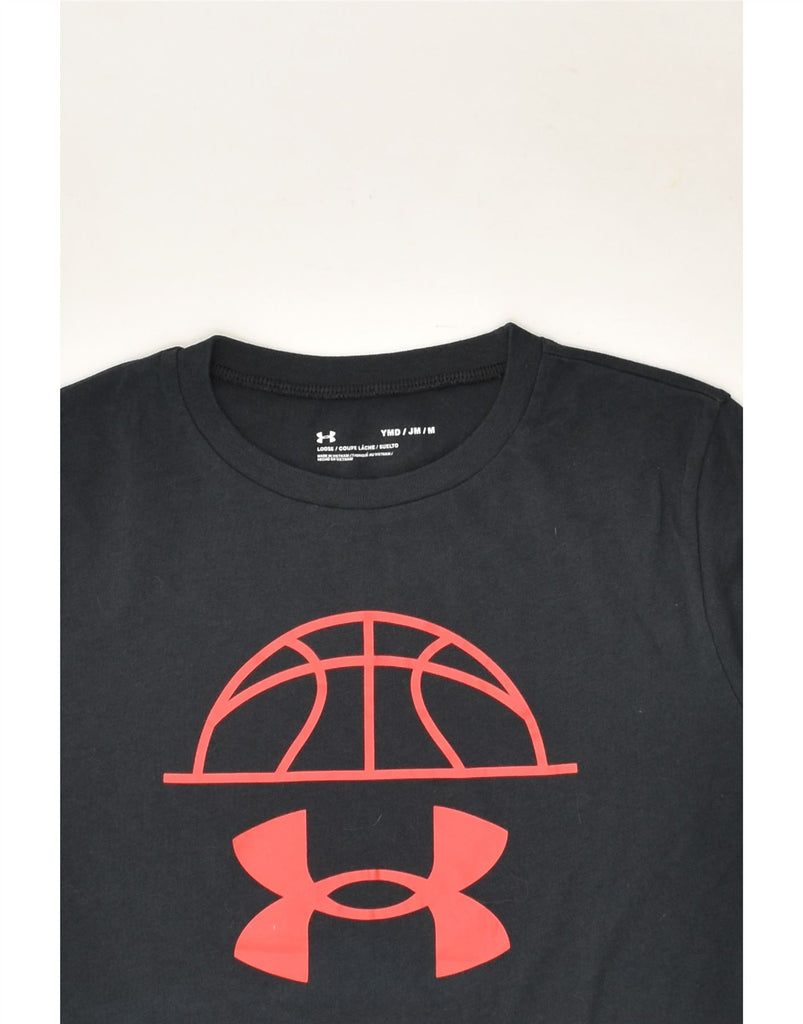 UNDER ARMOUR Boys Graphic T-Shirt Top 9-10 Years Medium Black Cotton | Vintage Under Armour | Thrift | Second-Hand Under Armour | Used Clothing | Messina Hembry 