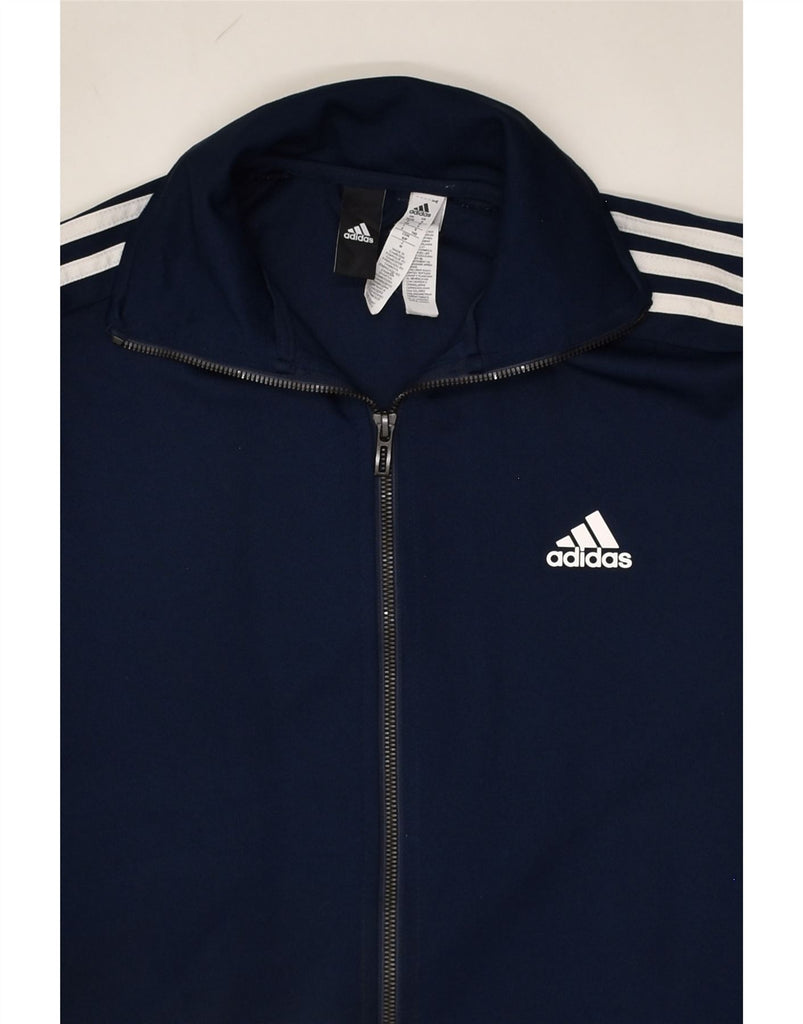 ADIDAS Mens Tracksuit Top Jacket UK 36/38 Small Navy Blue Polyester | Vintage Adidas | Thrift | Second-Hand Adidas | Used Clothing | Messina Hembry 