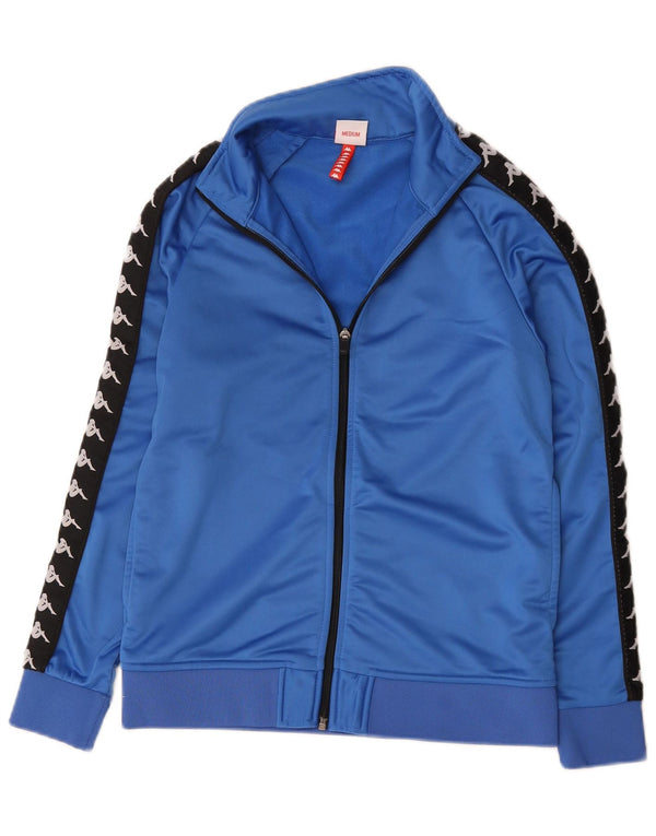 Kappa Womens Graphic Tracksuit Top Jacket UK 12 Medium Blue Colourblock