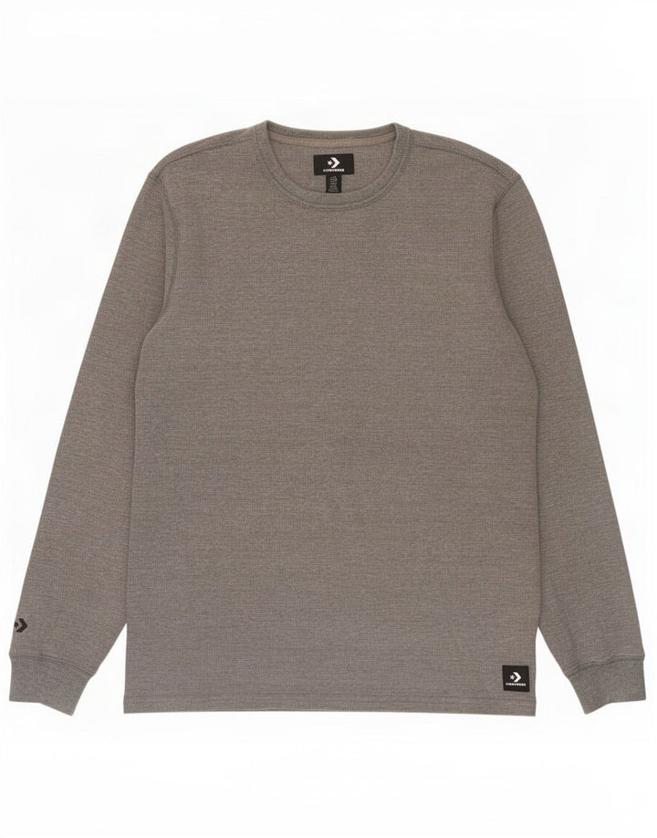 Converse Mens Top Long Sleeve Medium Grey Cotton