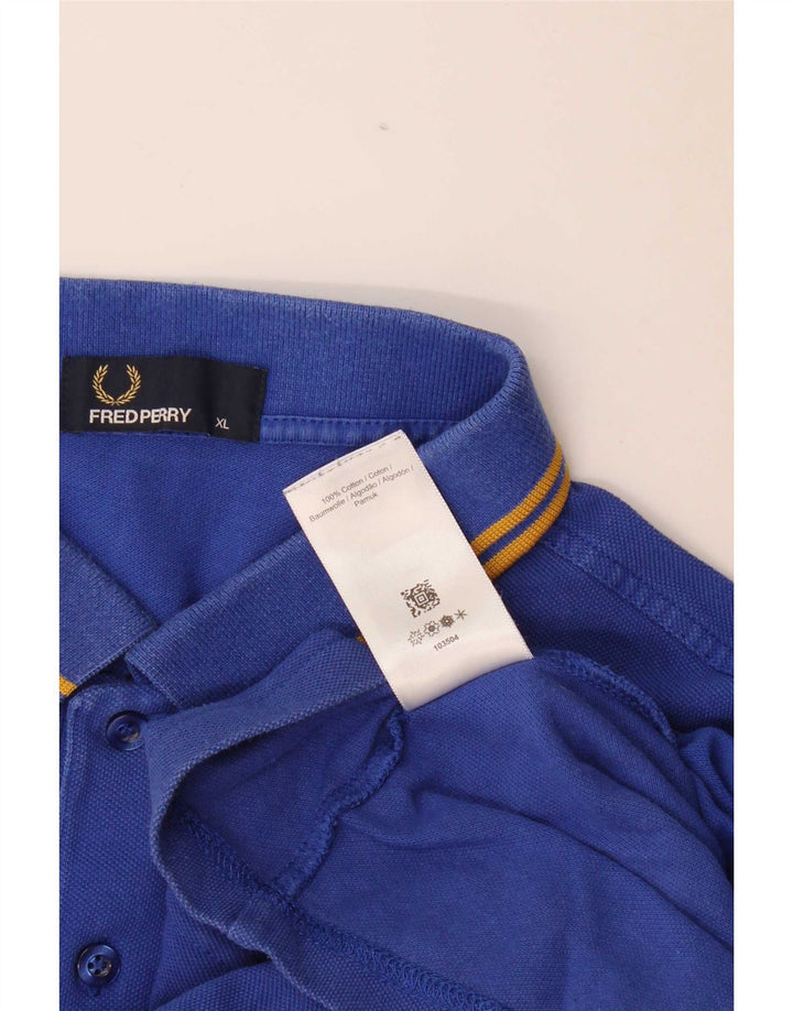 Fred Perry Mens Polo Shirt XL Blue Cotton