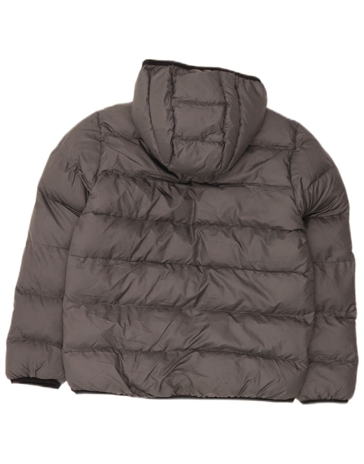 Adidas Boys Hooded Padded Jacket 11-12 Years Grey Polyester