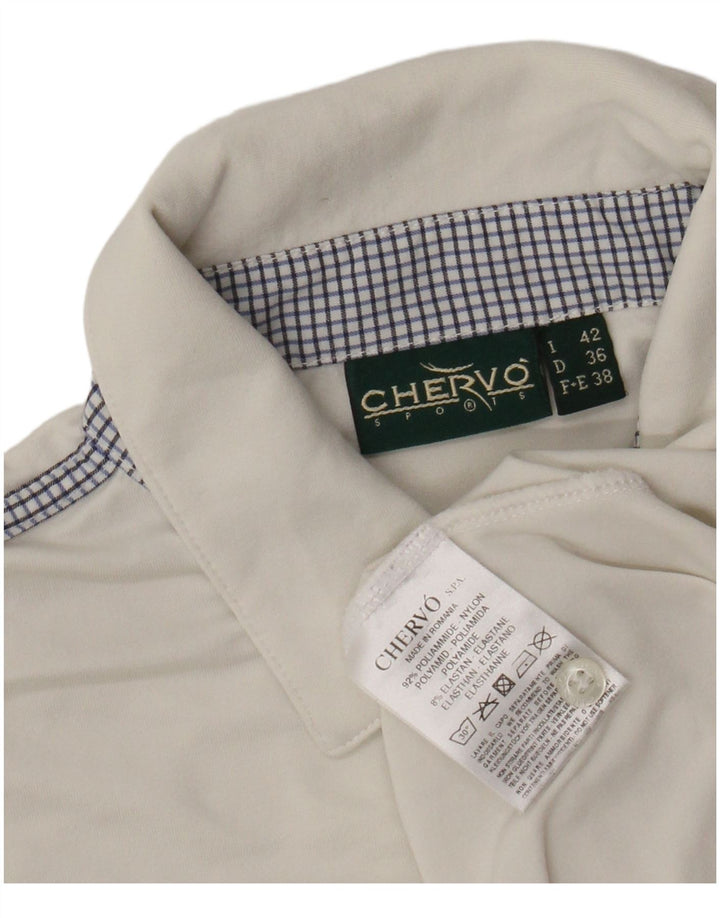 Chervo Womens Polo Shirt IT 42 Medium White Polyamide