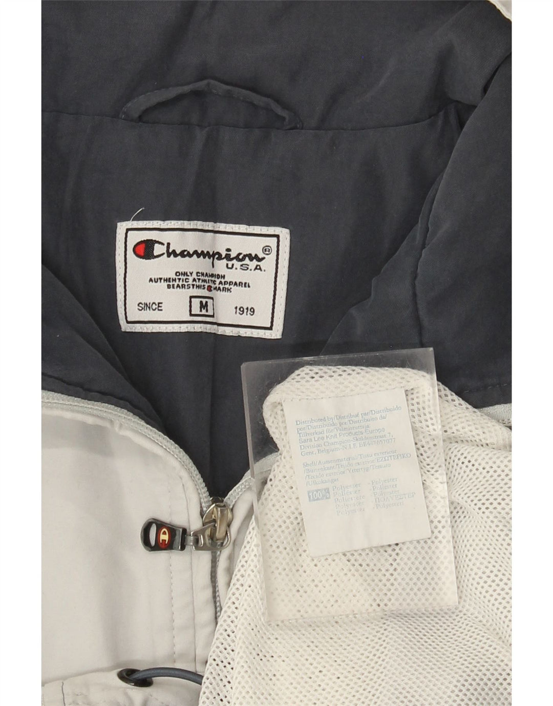 Champion Mens Tracksuit Top Jacket Medium Grey Polyester