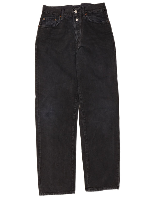 Replay Womens High Waist Tapered Jeans W28 L30 Black