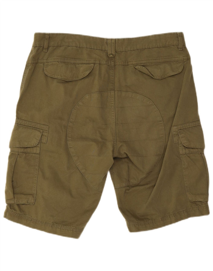 Bench Mens Cargo Shorts W32 Medium Khaki Cotton
