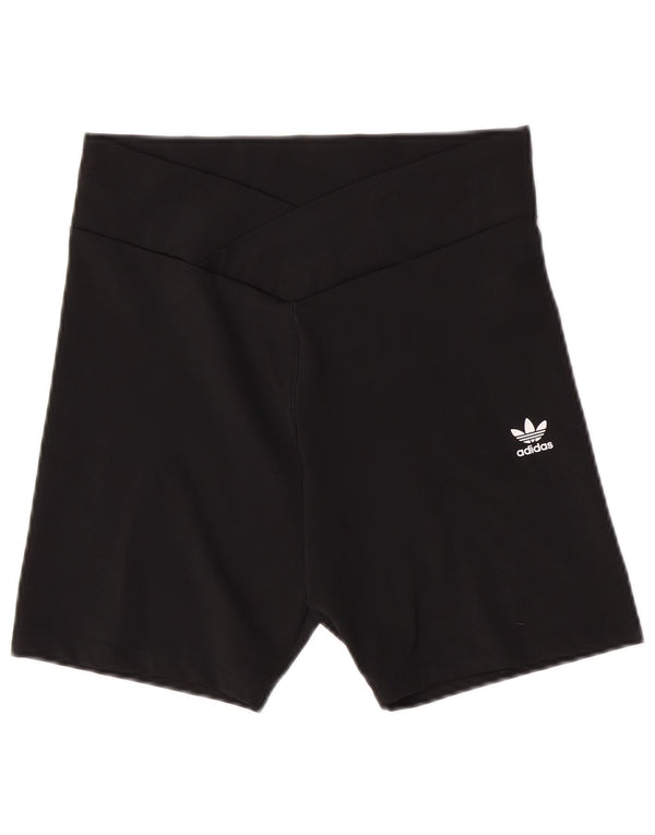 Adidas Womens Sport Shorts UK 16/18 Large Black Polyester
