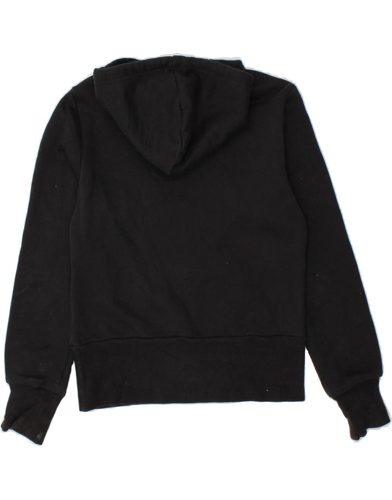 ADIDAS Womens Graphic Hoodie Jumper EU 42 Medium Black Cotton | Vintage Adidas | Thrift | Second-Hand Adidas | Used Clothing | Messina Hembry 
