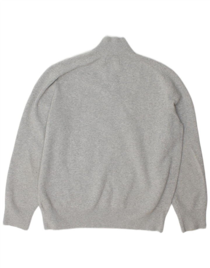 Marks & Spencer Mens Zip Neck Jumper Sweater XL Grey Polyester