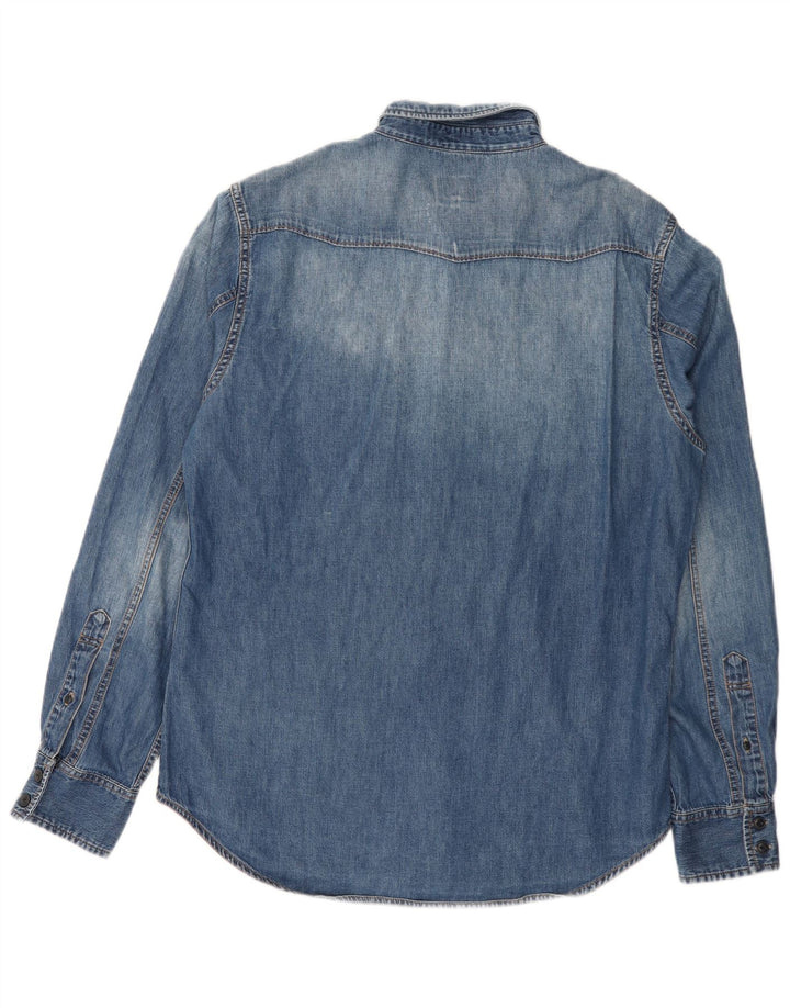 Wrangler Mens Regular Fit Denim Shirt XL Blue Cotton