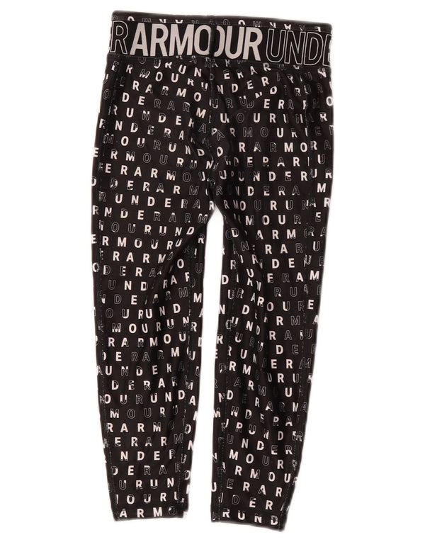 Under Armour Girls Graphic Leggings 7-8 Years Small Black Polyester