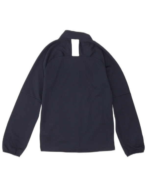 Nike Boys Dri Fit Tracksuit Top Jacket 8-9 Years Small Navy Blue Polyester
