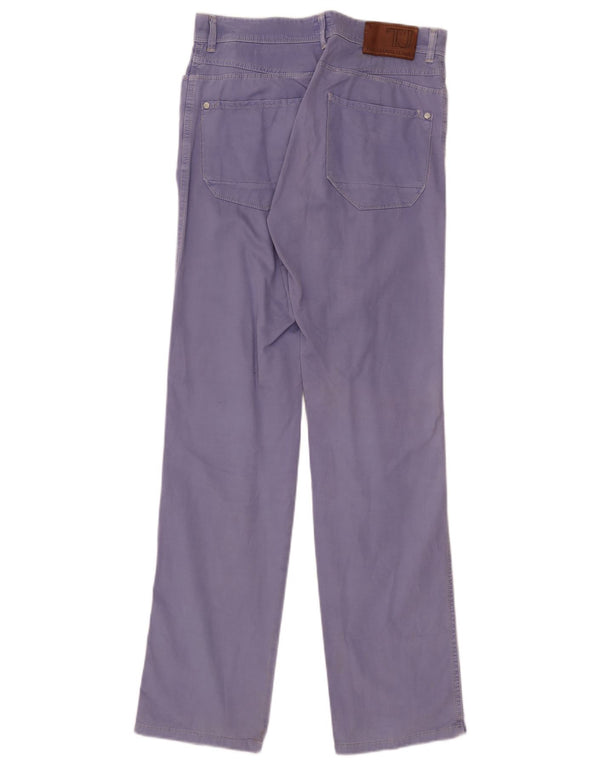 Trussardi Mens Straight Casual Trousers IT 46 Small W30 L32 Purple Cotton
