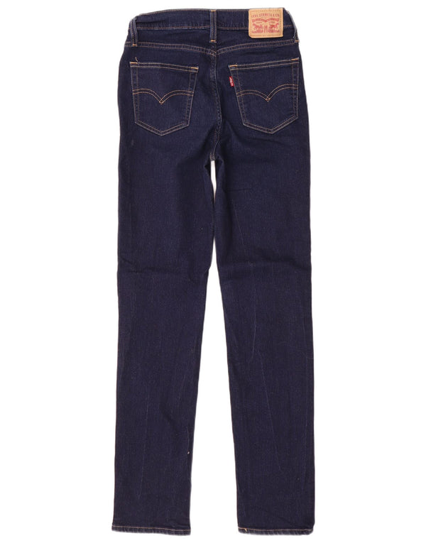 Levi's Womens 724 High Rise Straight Jeans W28 L32 Navy Blue Cotton