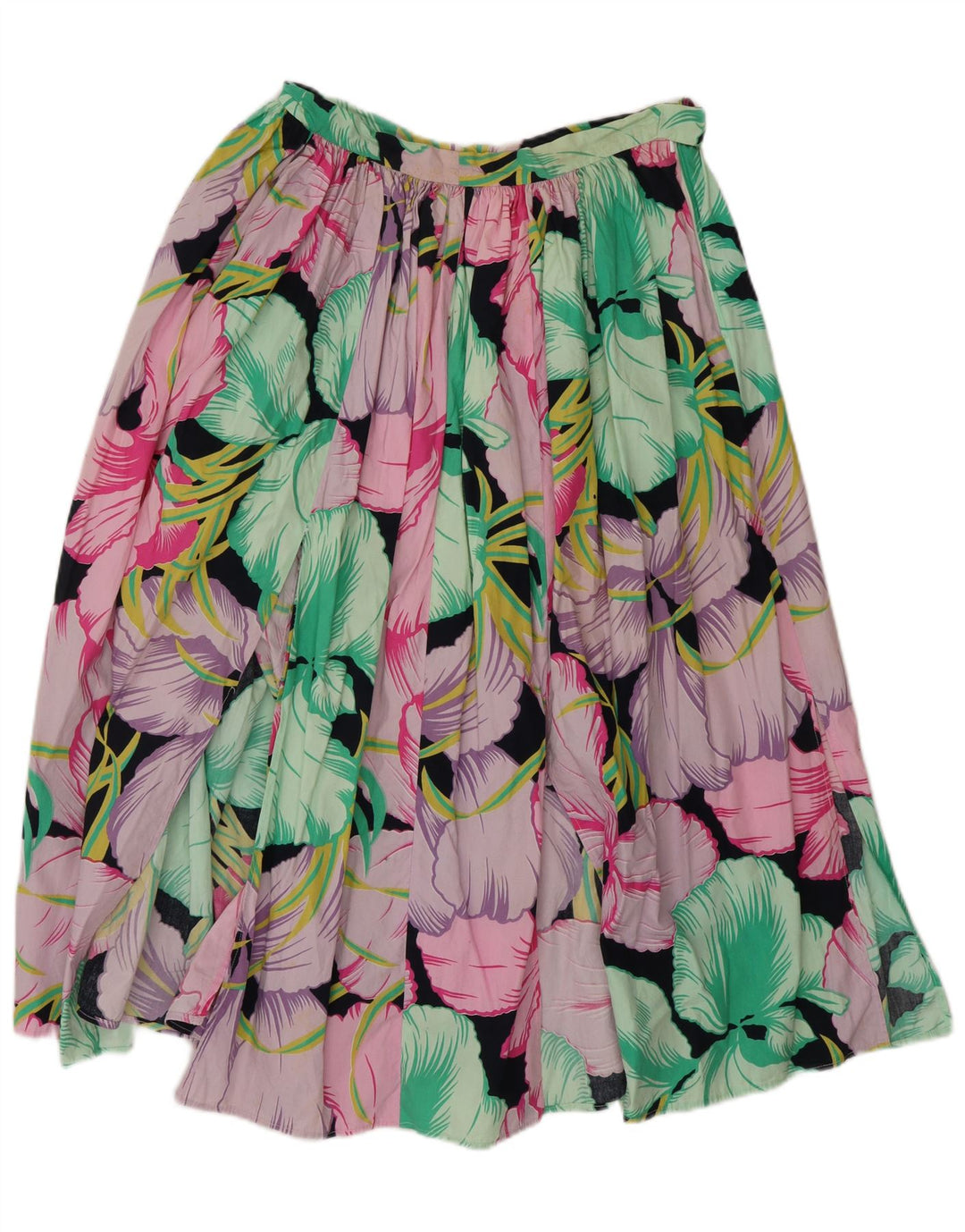 Vintage Womens High Waist Flared Skirt W26 Small Multicoloured Floral
