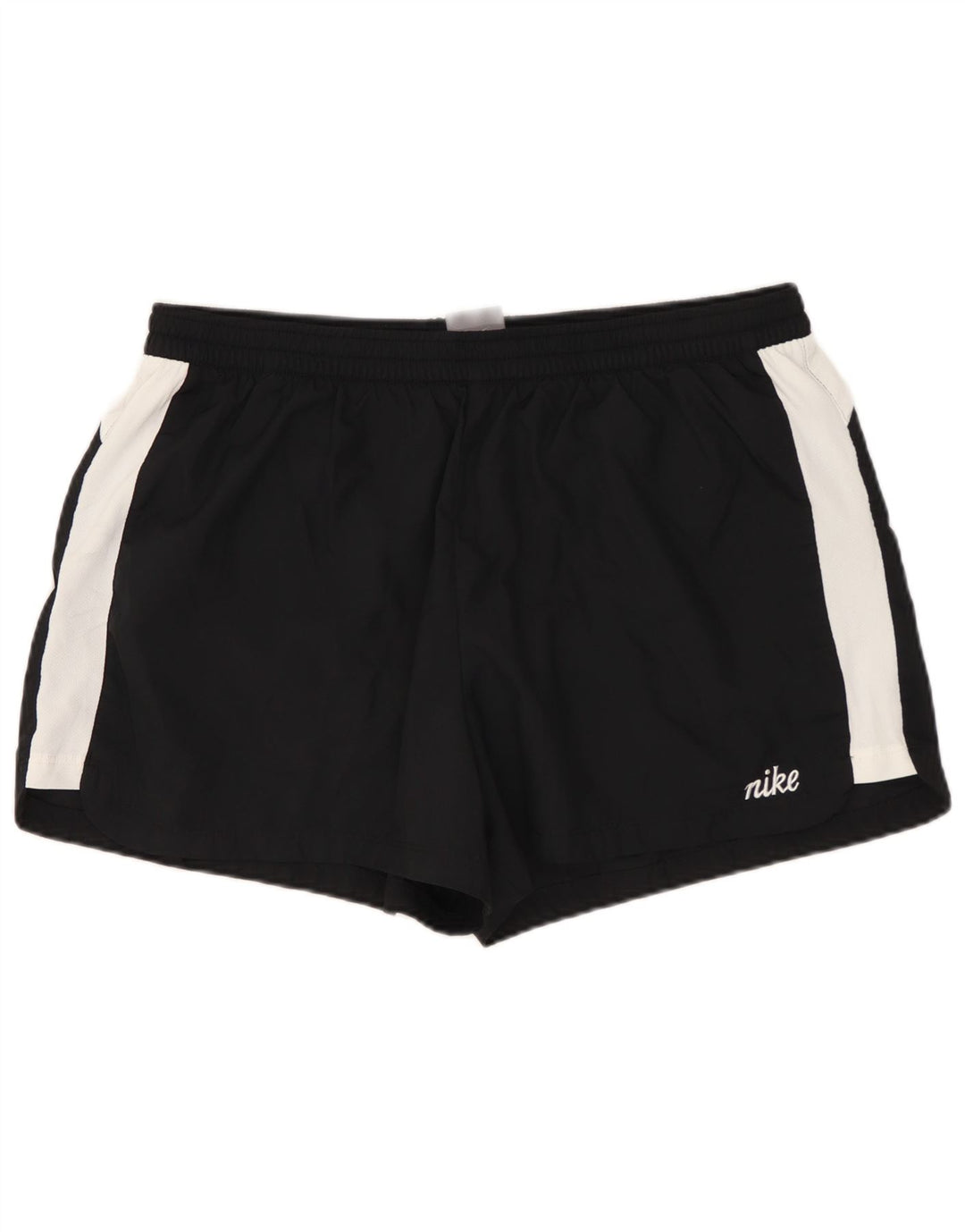 NIKE Womens Sport Shorts US 12/14 Large  Black Colourblock Polyester