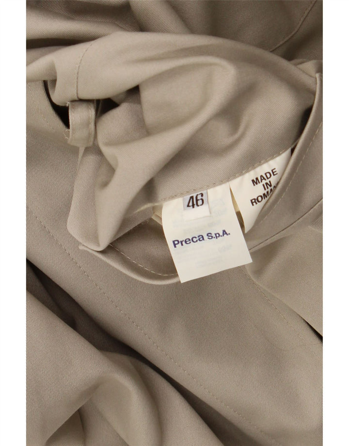 Vintage Womens Reversible Overcoat EU 46 XL Beige Wool