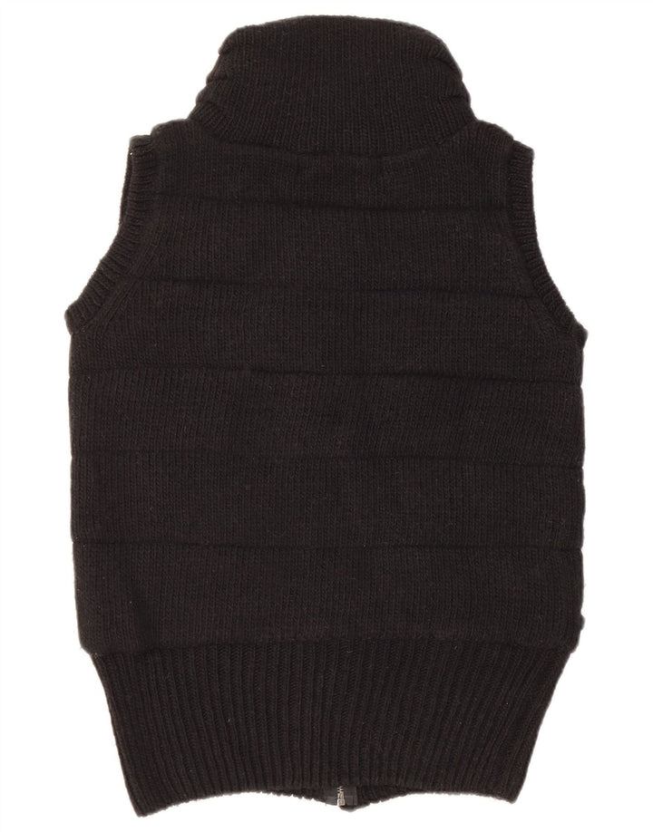 Zara Womens Knit Gilet UK 14 Medium Black Acrylic
