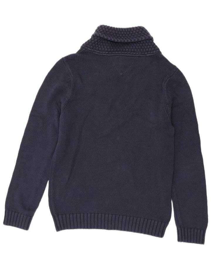Tommy Hilfiger Mens Shawl Neck Jumper Sweater Medium Navy Blue