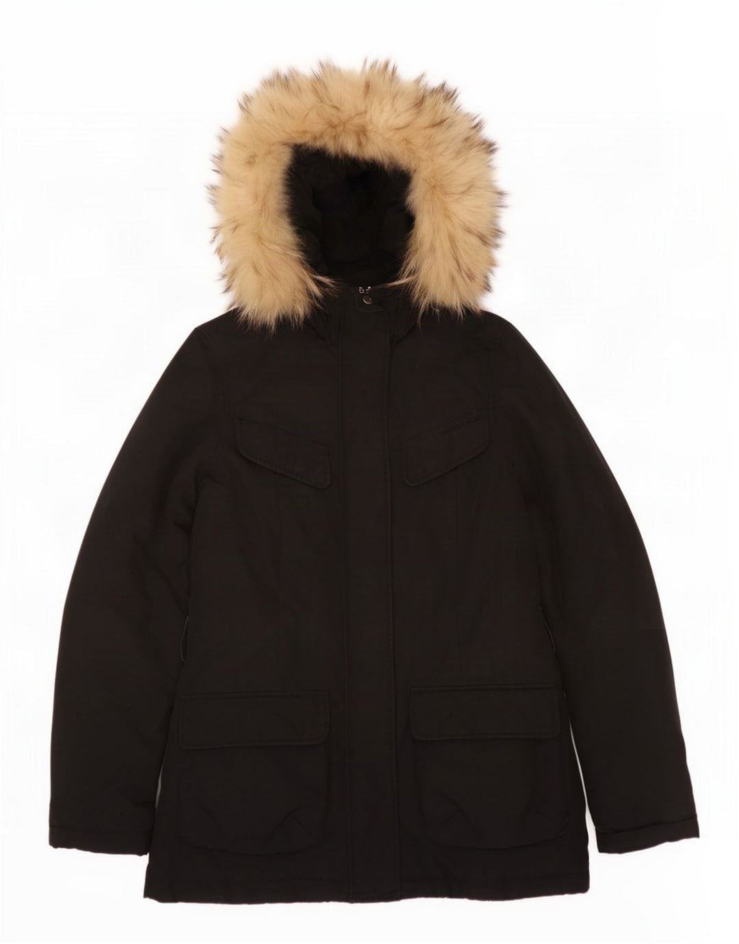 Woolrich Womens Hooded Padded Jacket UK 10 Small Black