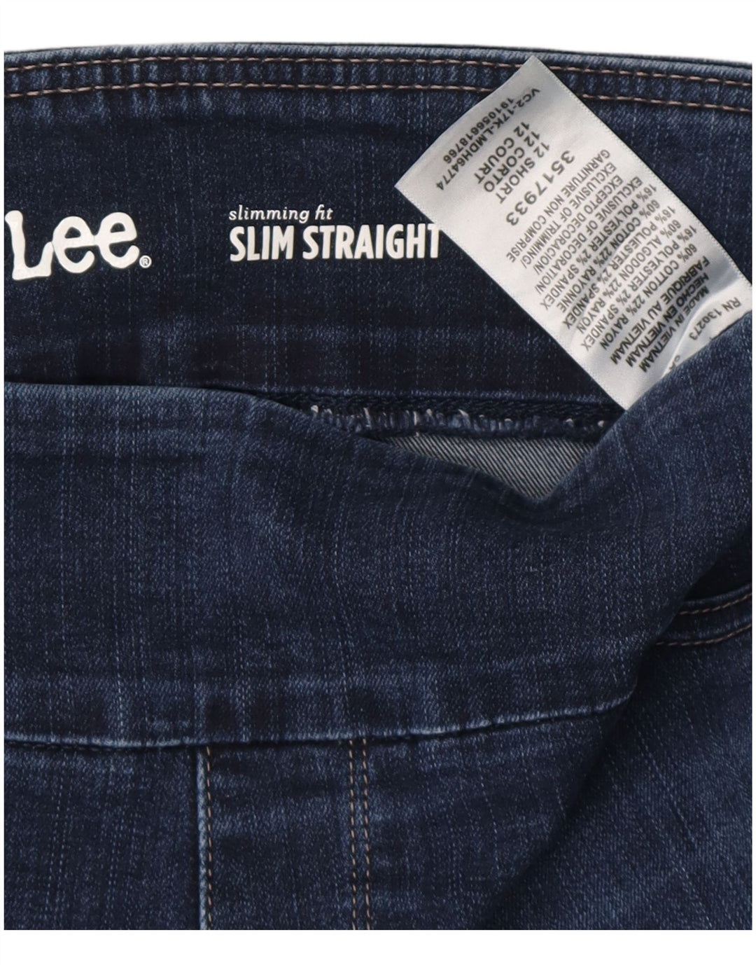 LEE Womens Slimming Fit High Rise Straight Jeans US 12 Large W30 L27 Blue