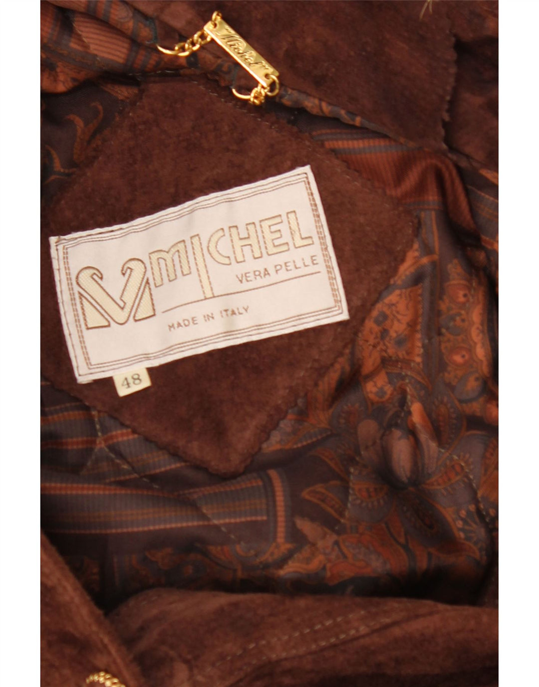 MICHEL Womens Oversized Suede Windbreaker Coat IT 48 XL Brown