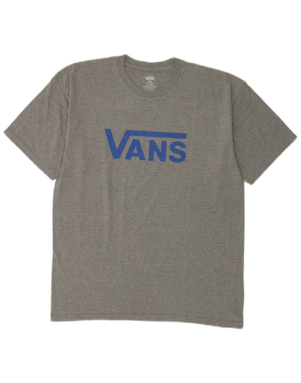Vans Mens Graphic T-Shirt Top Large Grey Flecked Cotton