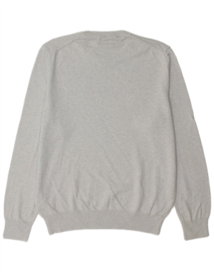 Marks & Spencer Mens Crew Neck Jumper Sweater Large Grey Cotton