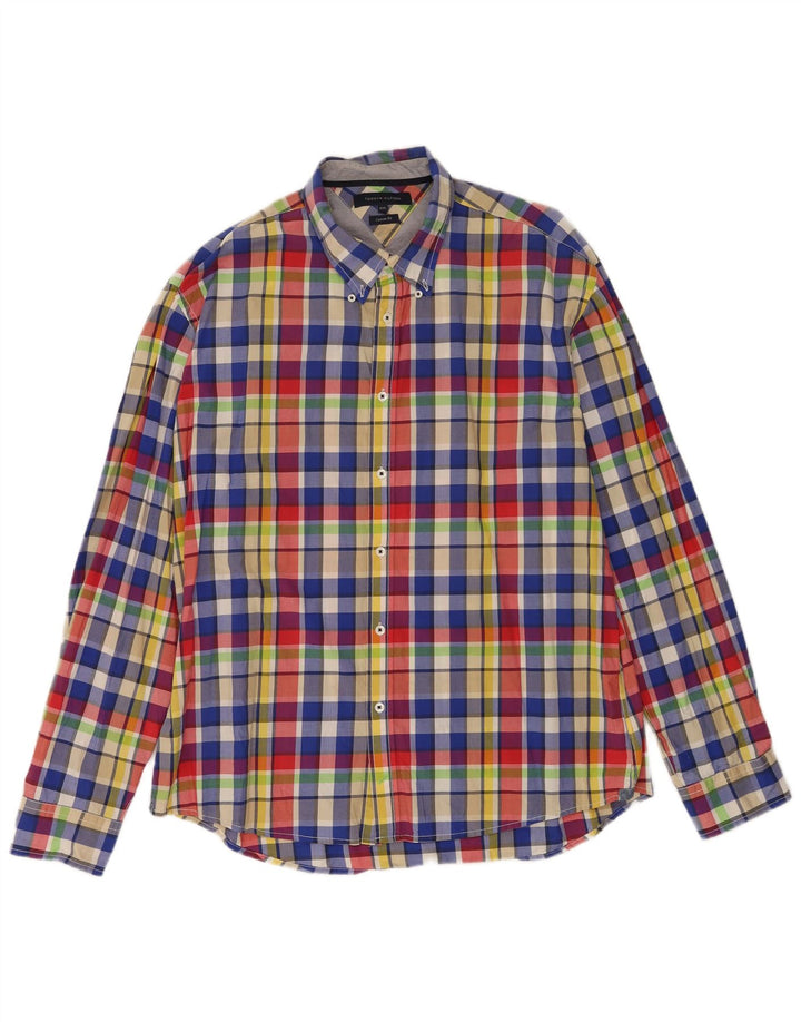 Tommy Hilfiger Mens Custom Fit Shirt 2XL Multicoloured Check Cotton